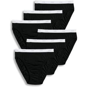 Jockey Women’s Underwear Classic French Cut – 6 Pack(Black)