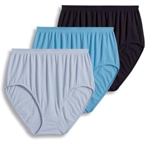 Jockey Women’s Underwear Comfies Microfiber Brief – 3 Pack(Blue Wave/Sailor Blue/Night Blue)