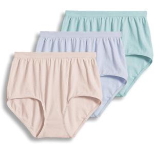 Jockey Women’s Underwear Comfies Microfiber Brief – 3 Pack(Teal Blue/Periwinkle/Peach Rose)