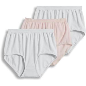 Jockey Women’s Underwear Comfies Microfiber Brief – 3 Pack(White/Shell/White)