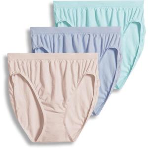 Jockey Women’s Underwear Comfies Microfiber French Cut – 3 Pack(Teal Blue/Periwinkle/Peach Rose)