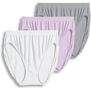Jockey Women’s Underwear Comfies Microfiber French Cut – 3 Pack(White/Pink Pearl/Grey)