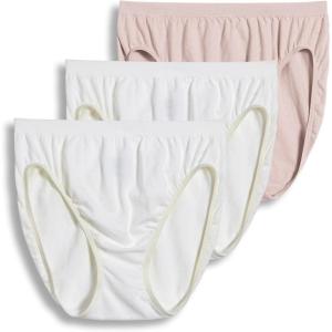 Jockey Women’s Underwear Comfies Microfiber French Cut – 3 Pack(White/Shell/White)