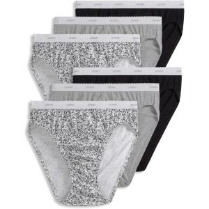 Jockey Women’s Underwear Elance French Cut – 6 Pack(Black Petals)