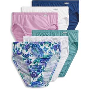 Jockey Women’s Underwear Elance French Cut – 6 Pack(Luscious Blue Bloom/Rain Stripe/Cove/Light Raspberry/Marina Blue/White)