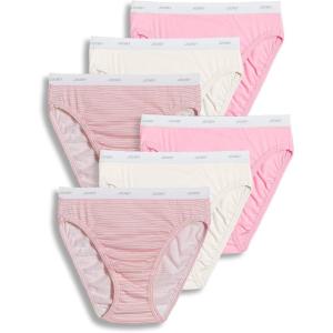Jockey Women’s Underwear Elance French Cut – 6 Pack(Sienna Sunset/Simple Pink Stripe/Ivory)