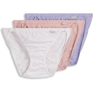 Jockey Women’s Underwear Elance String Bikini – 3 Pack(Violet Veil/Coral Mist Heather/Tango Dot)
