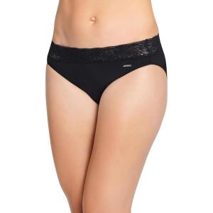 Jockey Women’s Underwear No Panty Line Promise Tactel Lace Bikini(Black)