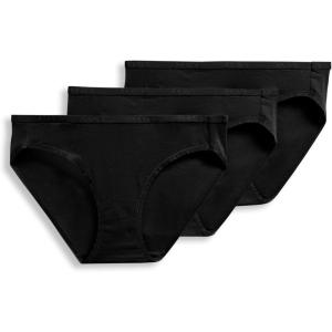 Jockey Women’s Underwear Organic Cotton Stretch Logo Bikini – 3 Pack(Black)