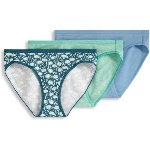 Jockey Women’s Underwear Organic Cotton Stretch Logo Bikini – 3 Pack(Coastline Mix)