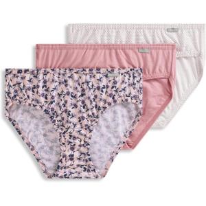 Jockey Women’s Underwear Plus Size Elance Bikini – 3 Pack(Cosmetic Pink)