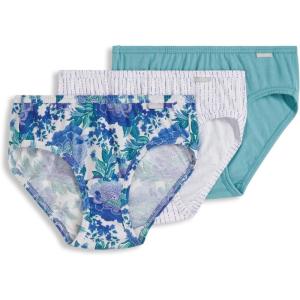Jockey Women’s Underwear Plus Size Elance Bikini – 3 Pack(Cove/Rain Stripe/Luscious Blue Bloom)