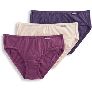 Jockey Women’s Underwear Plus Size Elance Bikini – 3 Pack(Oatmeal/Boysenberry/Perfect Purple)