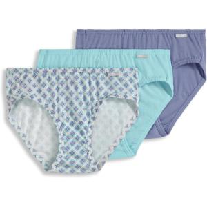 Jockey Women’s Underwear Plus Size Elance Bikini – 3 Pack(Sea/Winter Sprig/Hydrangea)