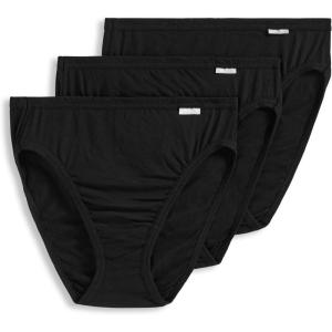 Jockey Women’s Underwear Plus Size Elance French Cut – 3 Pack(Black)