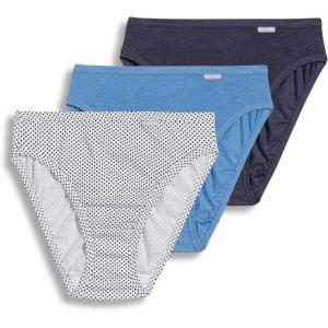 Jockey Women’s Underwear Plus Size Elance French Cut – 3 Pack(Deep Blue Heather/Deep Blue Dot/Sea Blue Heather)