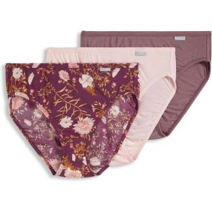 Jockey Women’s Underwear Plus Size Elance French Cut – 3 Pack(Dreamy Floral Thicket/Primrose Pink/Purple Haze)