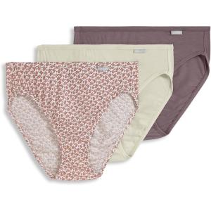 Jockey Women’s Underwear Plus Size Elance French Cut – 3 Pack(Purple Haze Floral Wish/Sandy Shimmer/Twilight Sands)