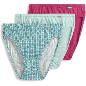 Jockey Women’s Underwear Plus Size Elance French Cut – 3 Pack(Soft Rose/Avenue Geo/Turquoise Cloud)