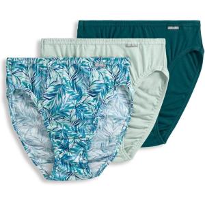 Jockey Women’s Underwear Plus Size Elance French Cut – 3 Pack(Subtle Mint/Placid Blue Palm/Deep Lagoon)