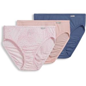 Jockey Women’s Underwear Plus Size Elance French Cut – 3 Pack(Tempest Leopard/Coral Mist/Dusk Blue)
