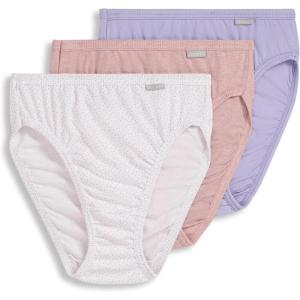 Jockey Women’s Underwear Plus Size Elance French Cut – 3 Pack(Violet Veil/Coral Mist Heather/Tango Dot)