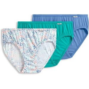Jockey Women’s Underwear Plus Size Elance French Cut – 3 Pack(Winter Blue/Eden Floral/Paradise Teal)
