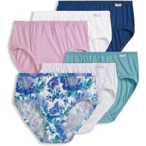 Jockey Women’s Underwear Plus Size Elance Hipster – 6 Pack(Luscious Blue Bloom/Rain Stripe/Cove/Light Raspberry/Marina Blue/White)