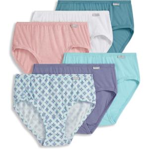 Jockey Women’s Underwear Plus Size Elance Hipster – 6 Pack(Winter Sprig/Hydrangea/Sea/Coral Mist Heather/Cove/White)