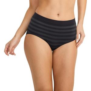 Jockey Women’s Underwear Seamfree Brief(Black Stripe)