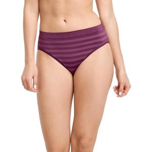 Jockey Women’s Underwear Seamfree Hi-Cut(Vintage Plum Stripe)