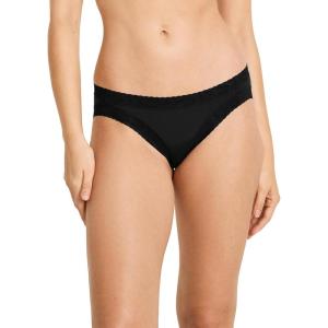 Jockey Women’s Underwear Soft Stretch Lace Microfiber Bikini(Black)