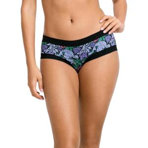 Jockey Women’s Underwear Soft Stretch Lace Microfiber Hipster(Black Nouveau Garden)