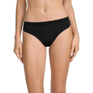 Jockey Women’s Underwear Soft Stretch Lace Microfiber Thong(Black)