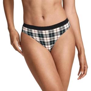 Jockey Women’s Underwear Soft Stretch Lace Microfiber Thong(Cozy Bay Plaid)