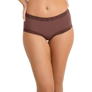 Jockey Women’s Underwear Soft Stretch Lace Supersoft Brief(Tuscan Brown)
