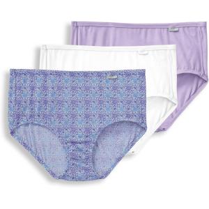 Jockey Women’s Underwear Supersoft Brief – 3 Pack(Crochet Tile/Soft Lilac/White)