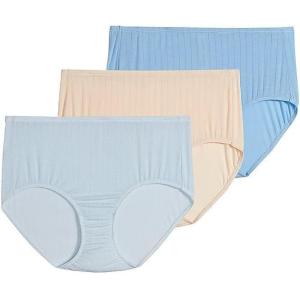 Jockey Women’s Underwear Supersoft Brief – 3 Pack(Light Blue and Peach)