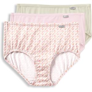 Jockey Women’s Underwear Supersoft Brief – 3 Pack(Pastel Pinwheel/Sand/Frosty Pink)