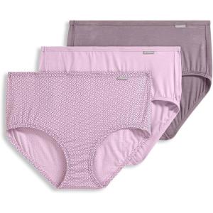 Jockey Women’s Underwear Supersoft Brief – 3 Pack(Purple Clove Geo/Smokey Purple/Twilight Sands)