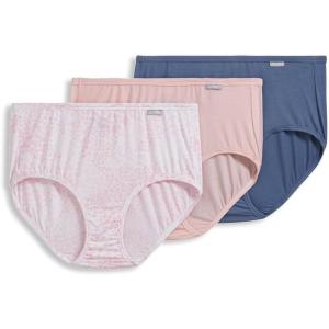 Jockey Women’s Underwear Supersoft Brief – 3 Pack(Tempest Leopard/Coral Mist/Dusk Blue)