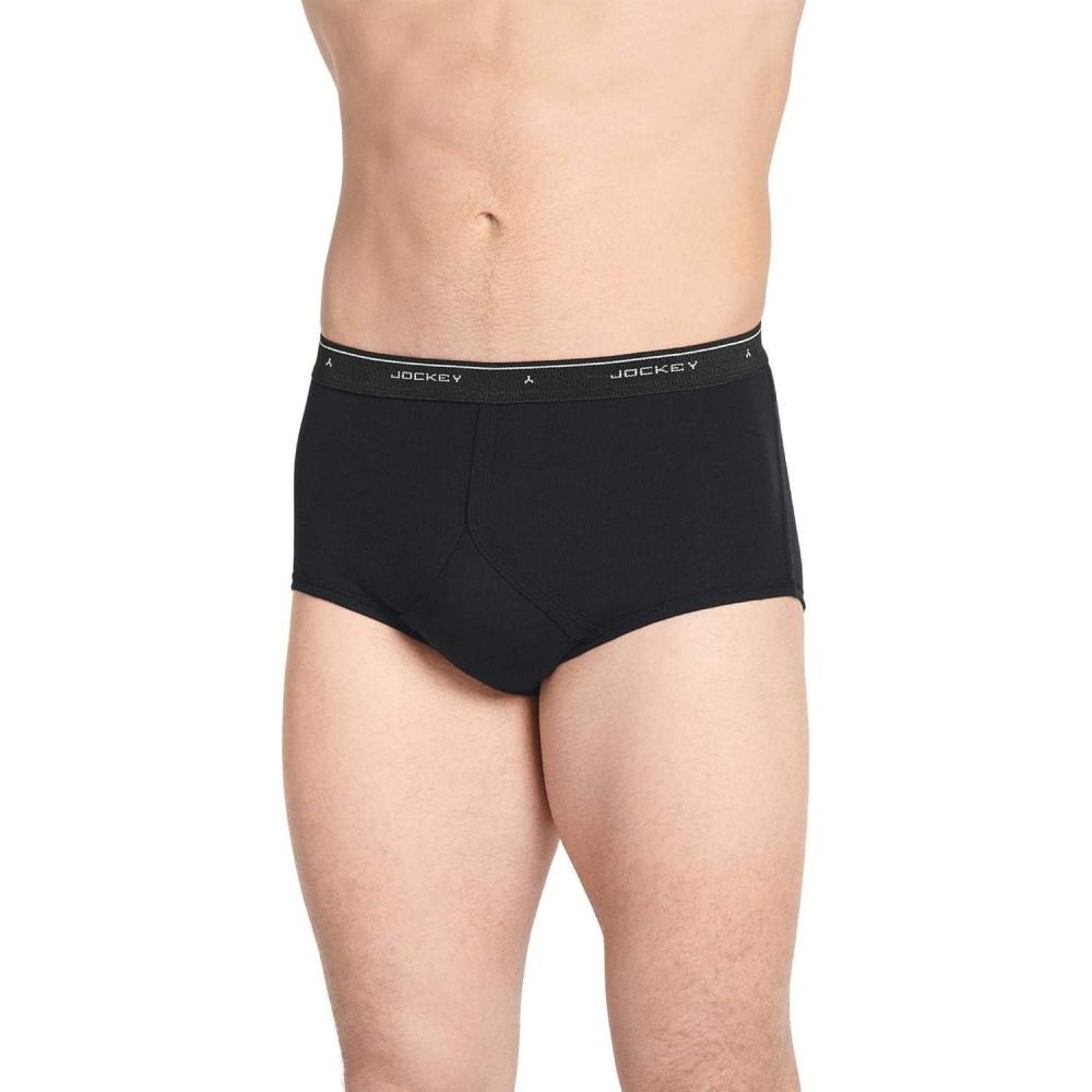 imageJockey Mens Underwear Big Man Classic Brief 6 PackBlack
