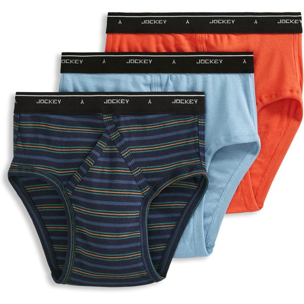 imageJockey Mens Underwear Briefs  Classic Low Rise Design Pack of 3  Authentic Mens Underwear for Comfort and QualityAutumn Stripe