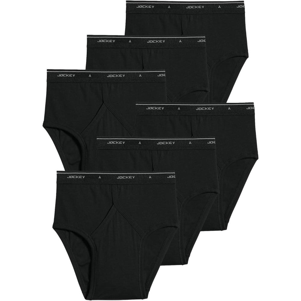 imageJockey Mens Underwear Briefs Classic Low Rise Design Pack of 6 Authentic Mens Underwear for Comfort and QualityBlack