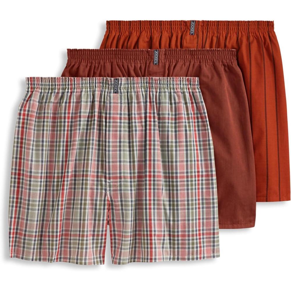 imageJockey Mens Underwear Classics Full Cut 5quot Boxer 3 PackCozy Autumn