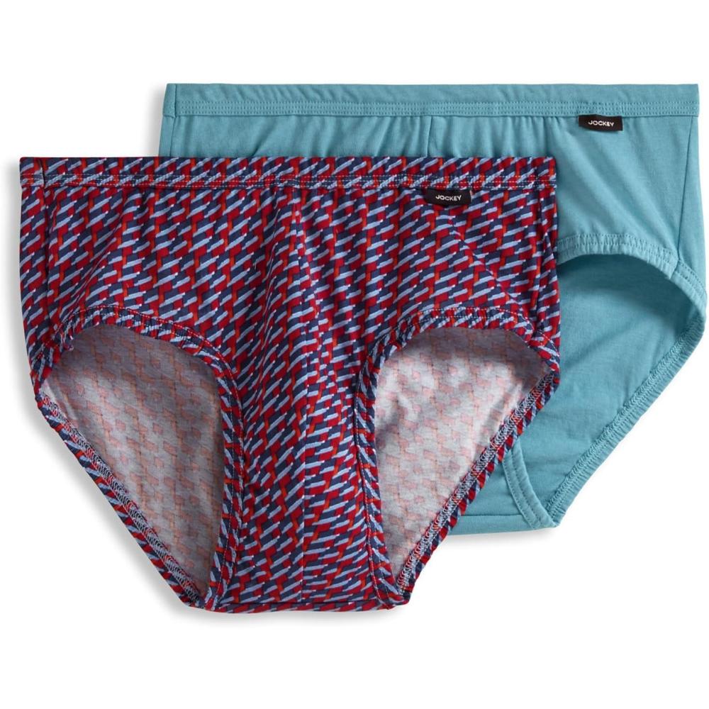 imageJockey Mens Underwear Mens Elance Poco Brief  2 PackDuet GeoCove