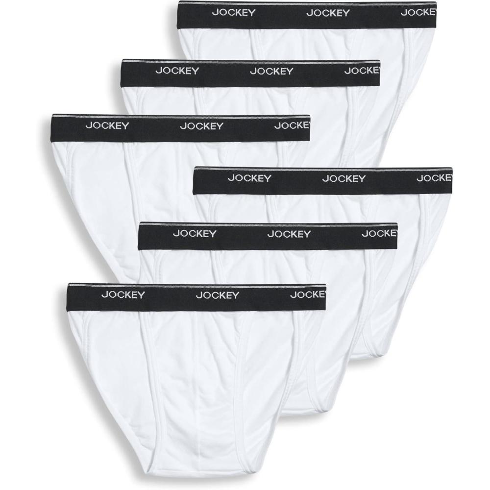 imageJockey Mens Underwear Mens Elance String Bikini  6 PackWhite