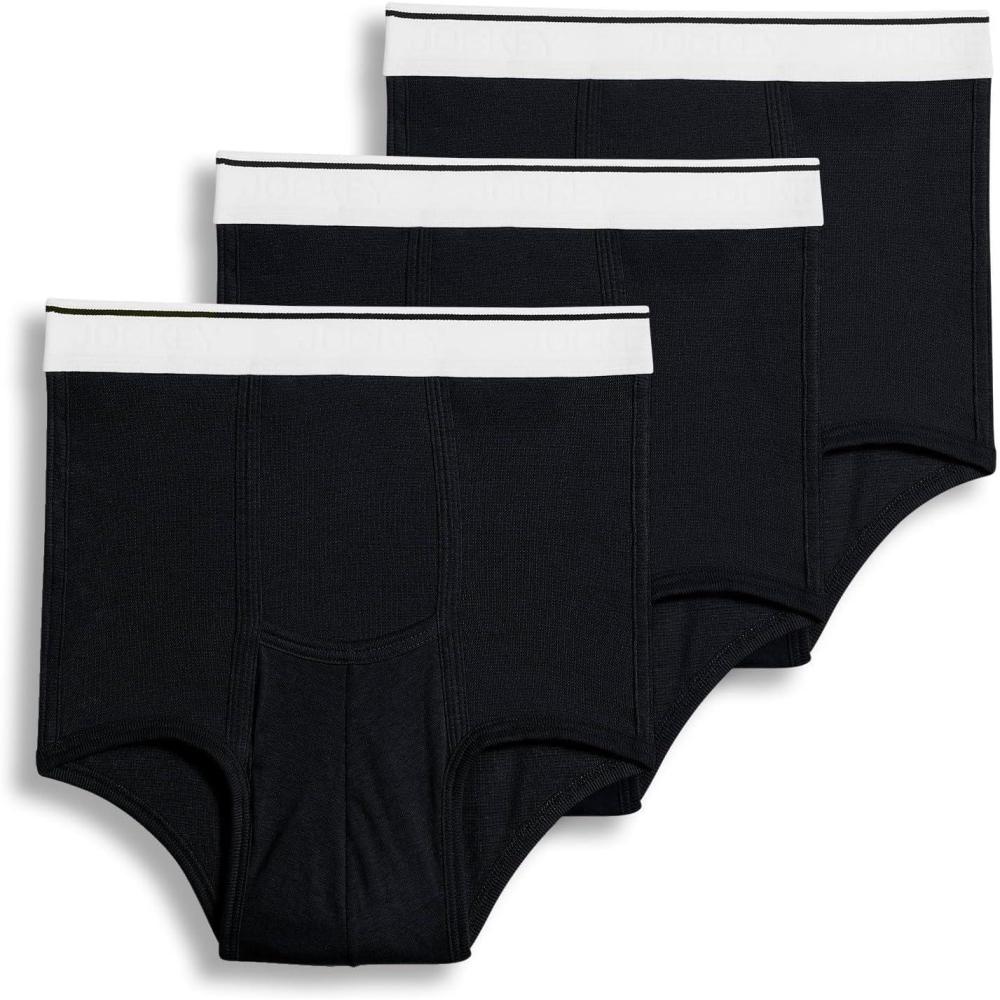 imageJockey Mens Underwear Pouch Brief 3 PackBlack