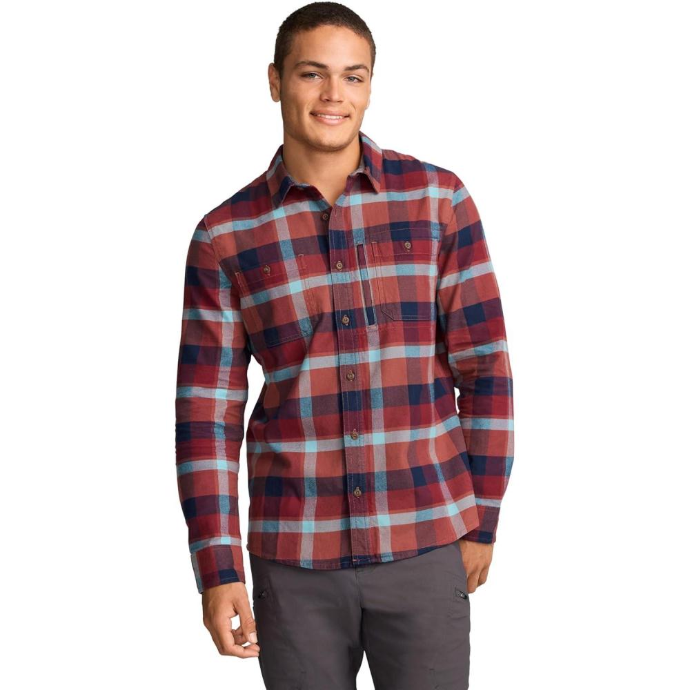 imageJockey Outdoors Mens Casualwear Flannel Field ShirtChestnut Plaid