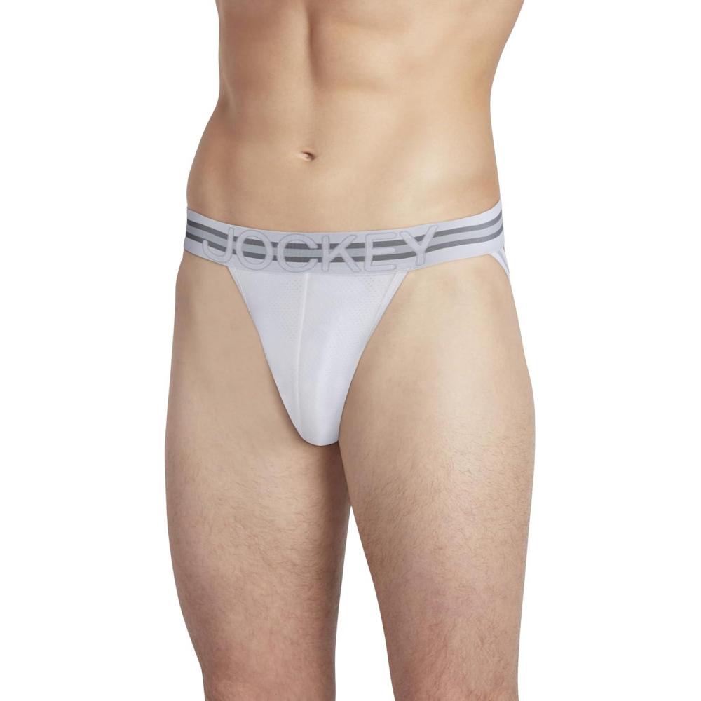 imageJockey Sport Mens Underwear Stability Pouch Microfiber Jock StrapDiamond White